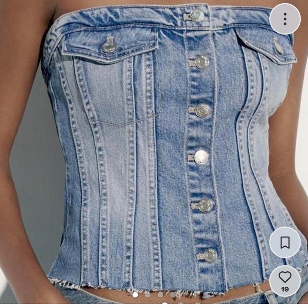 Zara Denim Corset Top